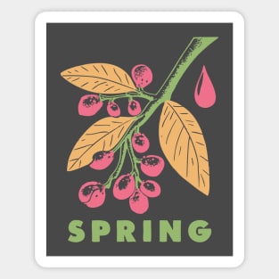 Vintage Spring Botanical Branch Illustration Magnet